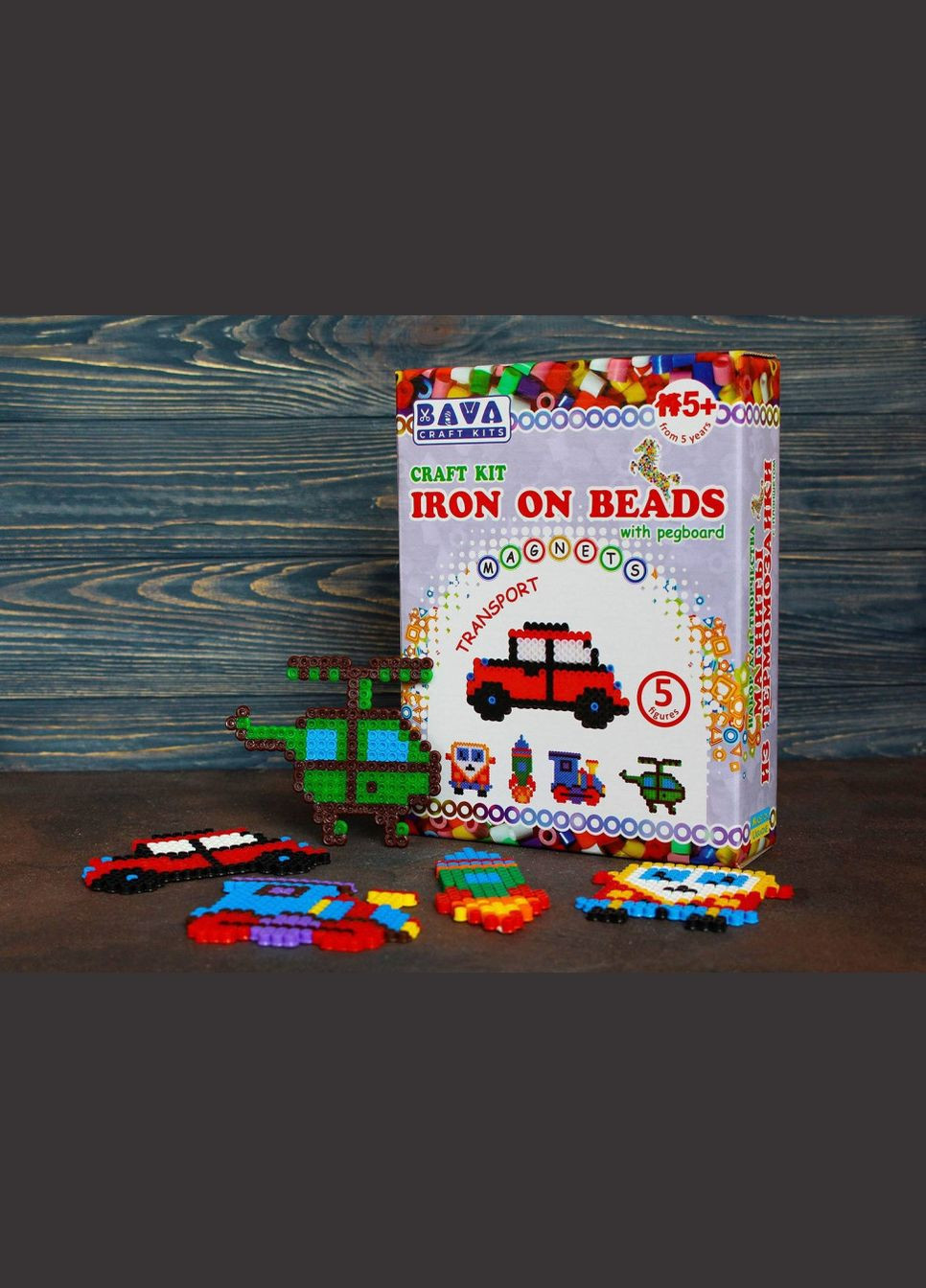 Магниты с термомозаики "Транспорт" (TM-009) набор для творчества УМНЯШКА (305232689)