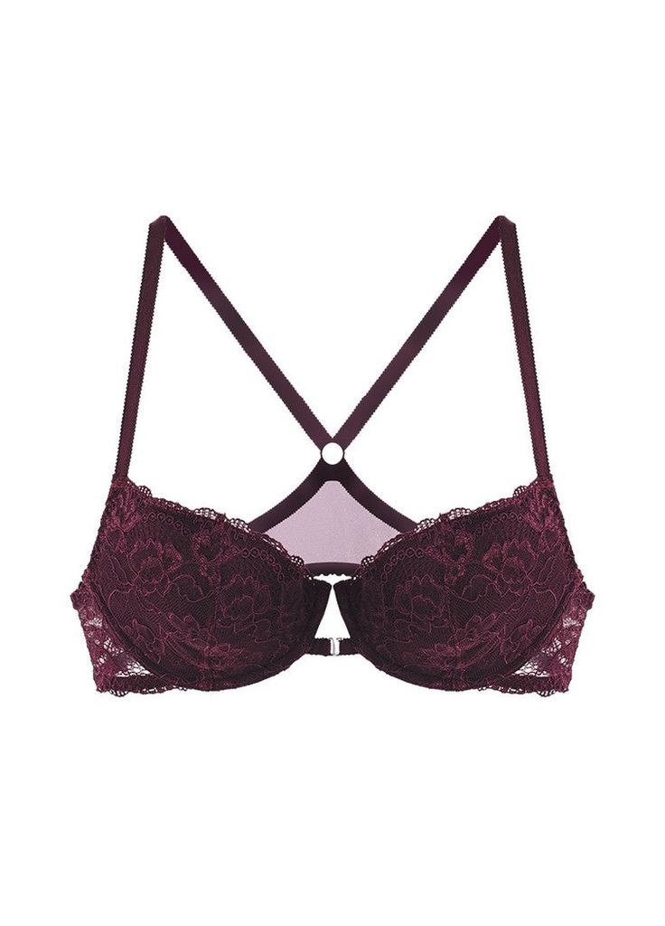 Бордовый корбей бюстгальтер пуш-ап с застежкой спереди Euphoria с косточками