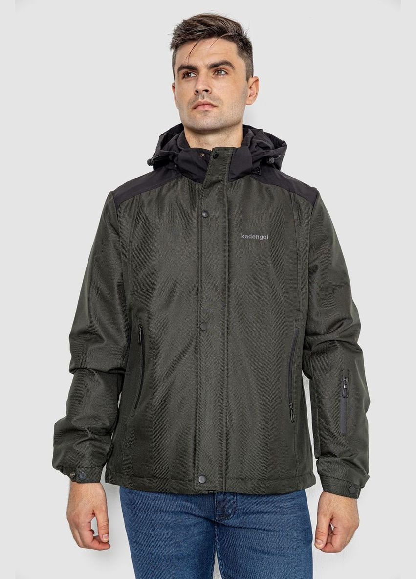 Оливкова (хакі) демісезонна куртка чоловіча демісезонна з капюшоном,, 214r22015 Ager