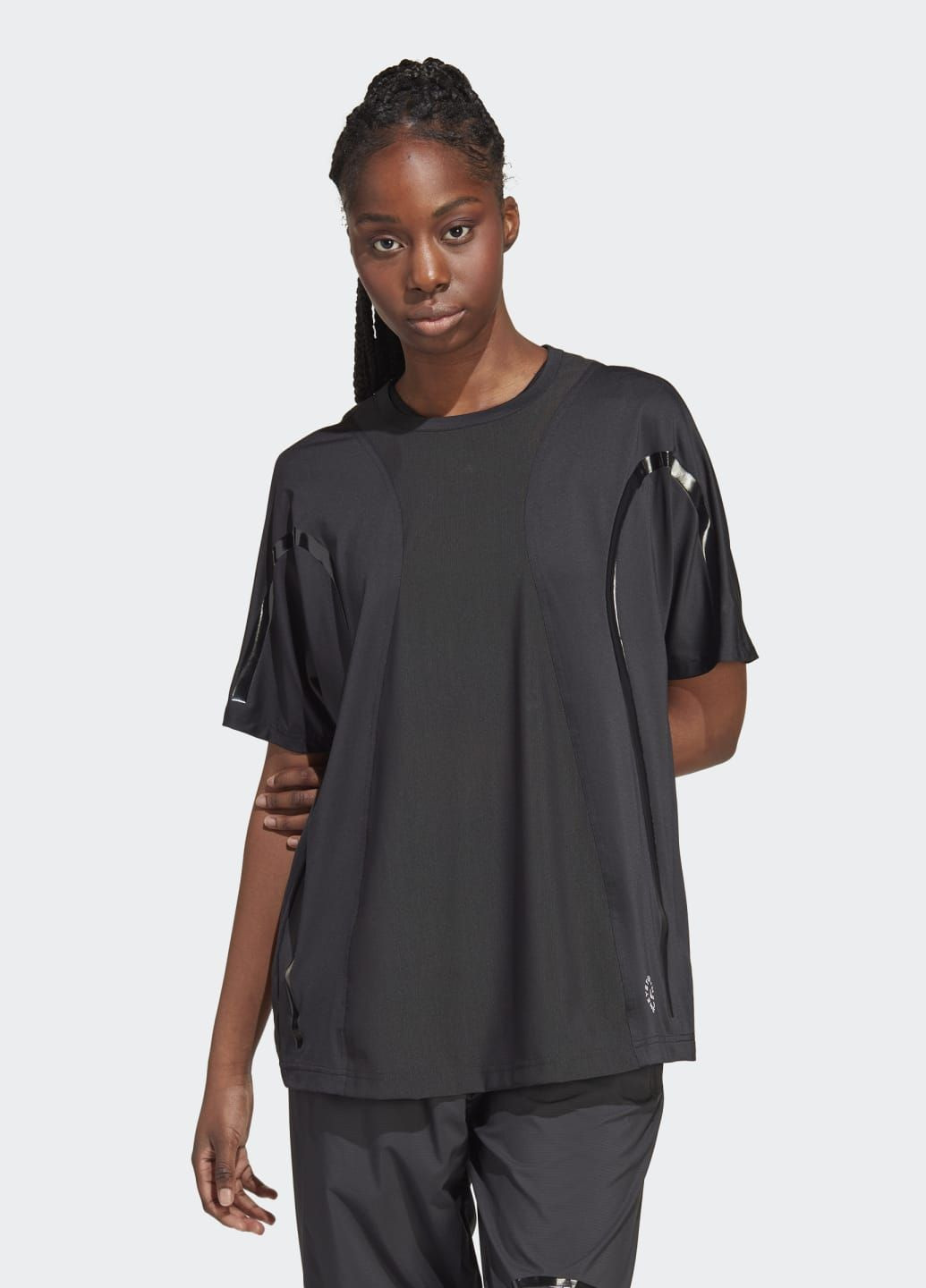 Чорна всесезон футболка для бігу by stella mccartney truepace adidas