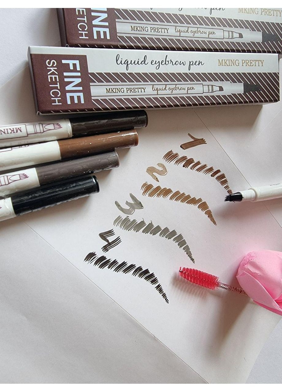 Маркер Тінт для брів Каштановий експрес мікроблейдинг водостійкий лайнер ефект тату Чорний Magnetic Lashes (366668425)