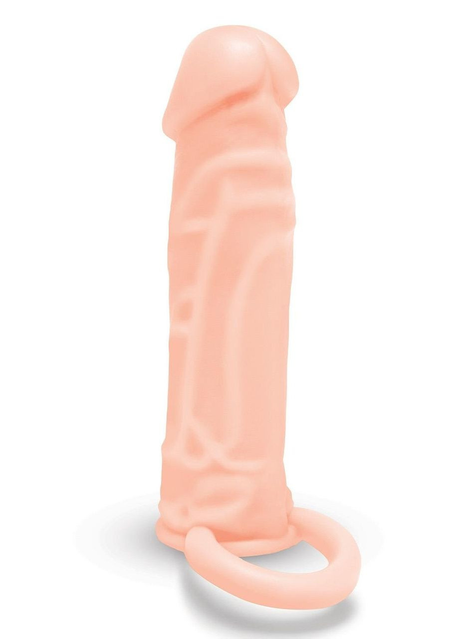 Насадка на пенис Size-Up с 3 эрекционными кольцами, бежевая, 15.2 см NMC (360475428)