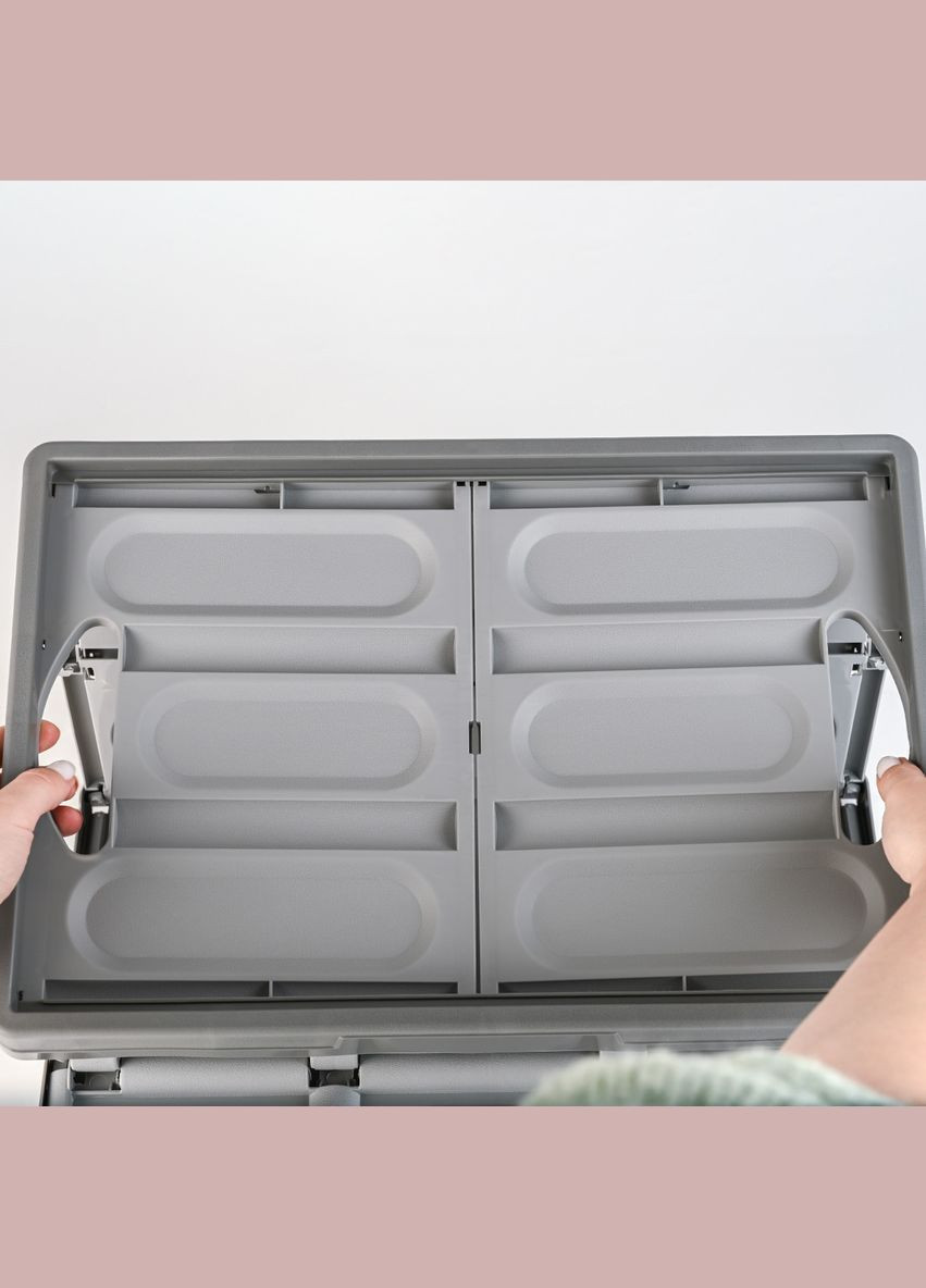 Ящик для зберігання MVM розкладний з кришкою FB-1 30 л Сірий (FB-1 30L GRAY) МВМ (365280728)