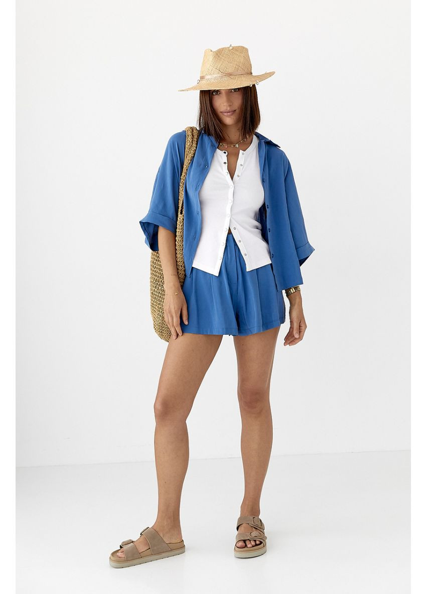 Костюм свободного кроя с шортами и рубашкой Lurex Костюм-двойка (370377270)