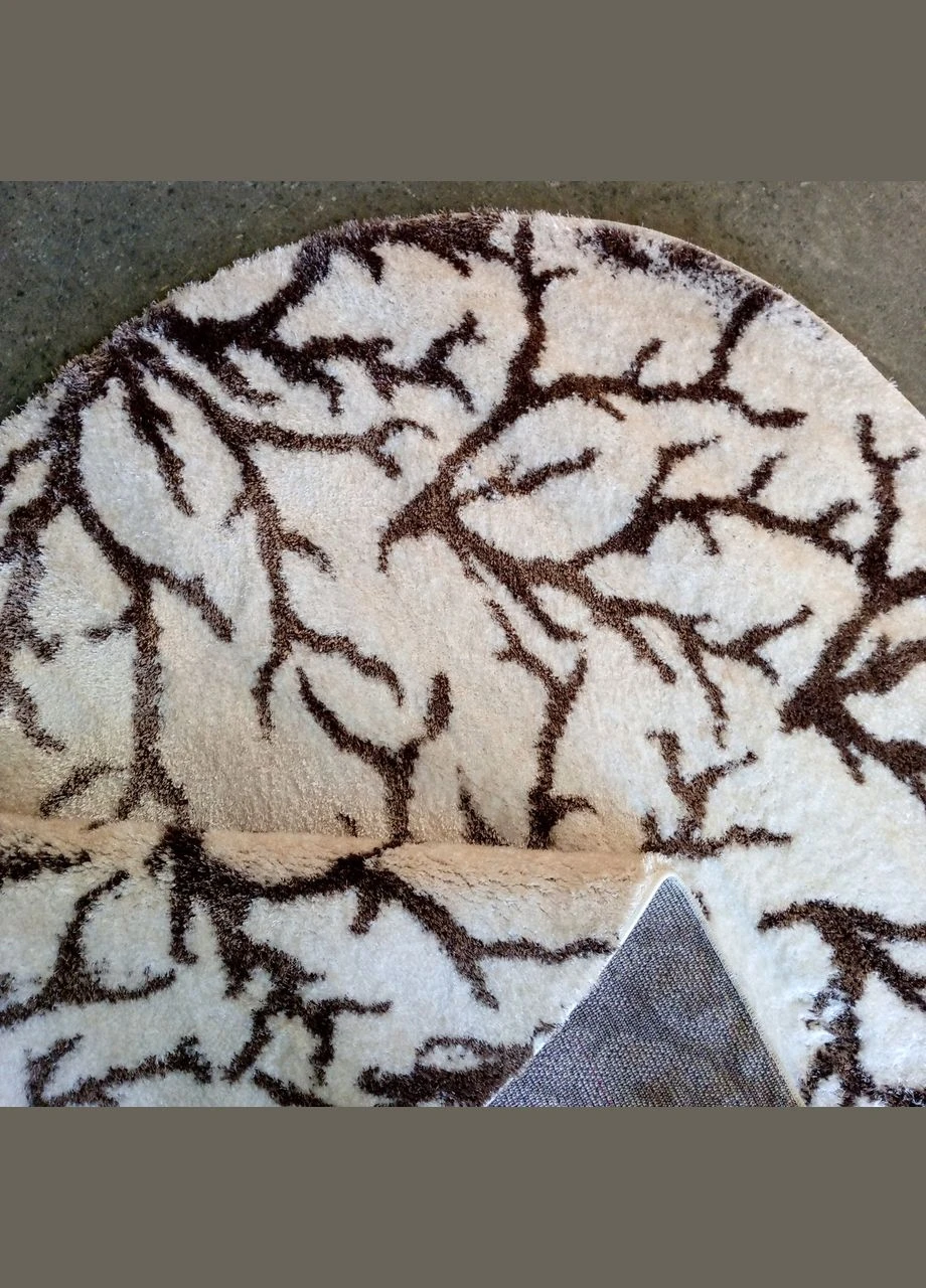 Килим ворсистий бежевий 2х3 Туреччина овальний Konfetti Carpet (385516750)