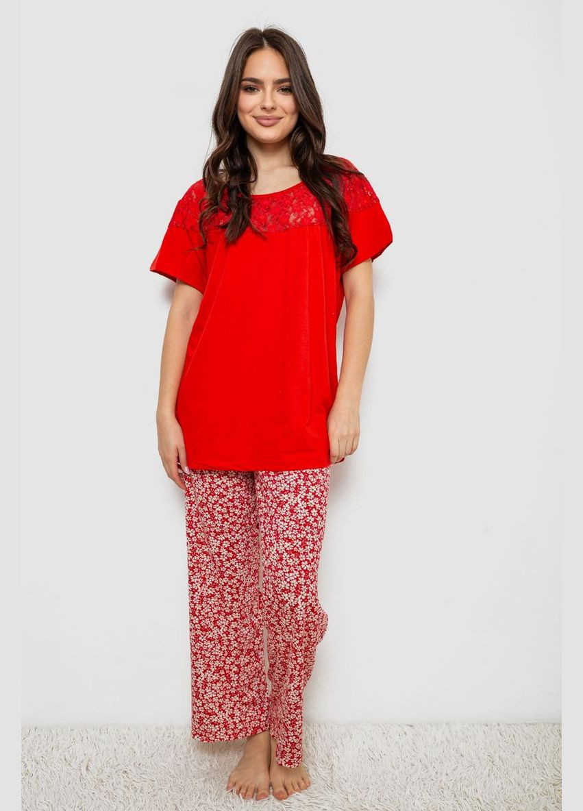 Червона жіноча піжама з принтом Andi 243R1600-011