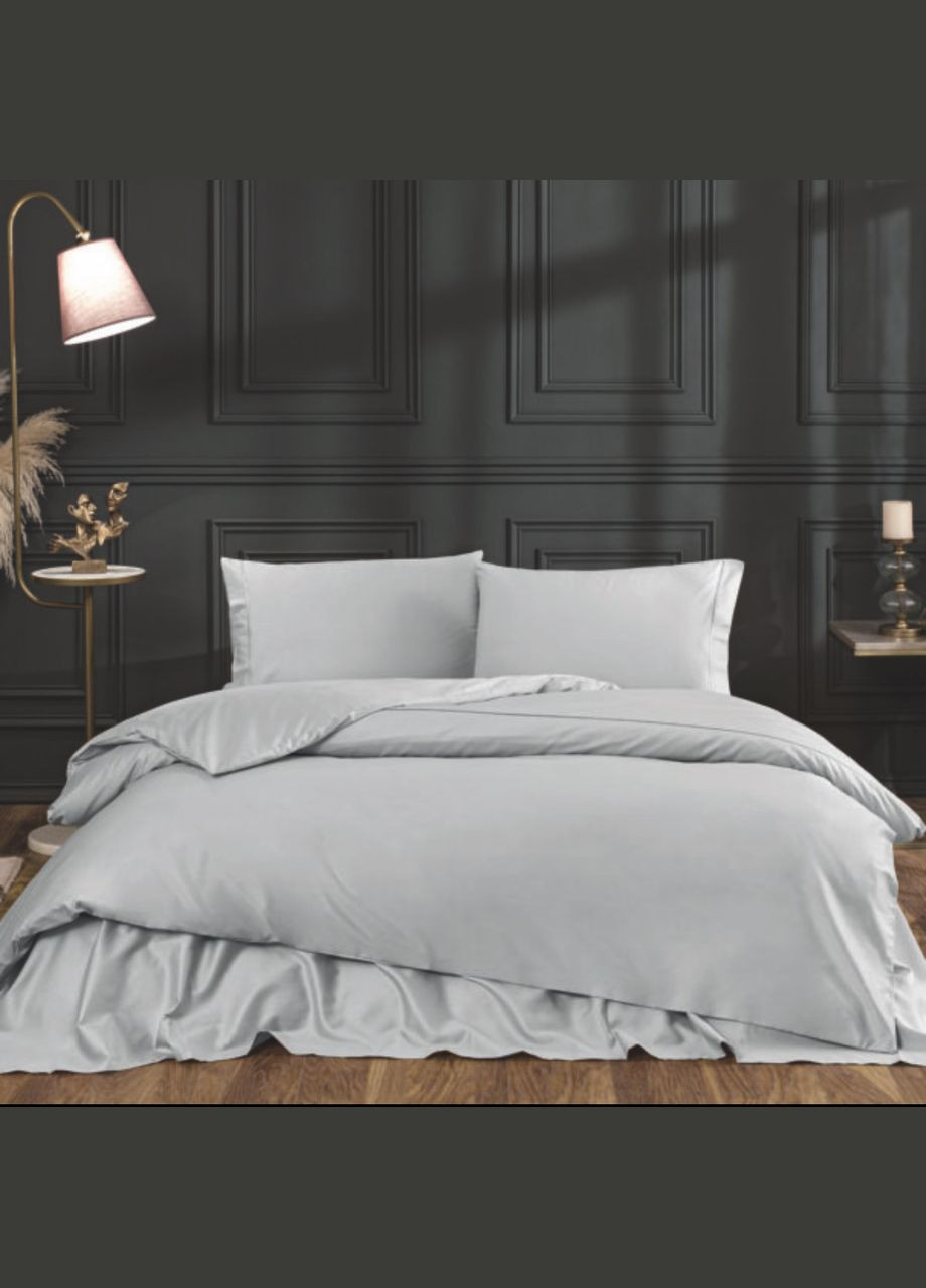 Комплект постільної білизни Casual Gri сатин люкс сімейний 160-200 см;2 шт сірий Tivolyo Home (321999676)