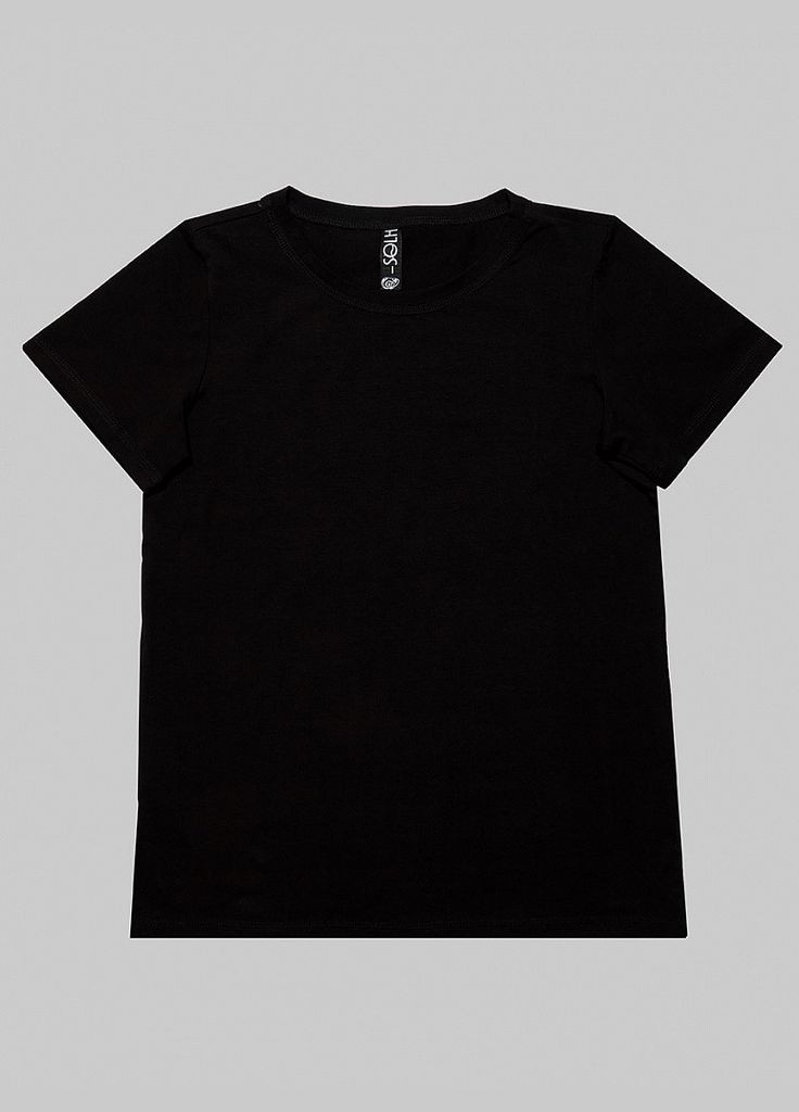 Чорна всесезон футболка жіноча базова чорна mksh2432-6 Modna KAZKA