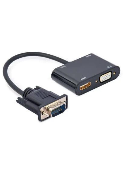 Перехідник (A-VGA-HDMI-02) Cablexpert VGA to HDMI/VGA+audio 3.5mm (388943951)