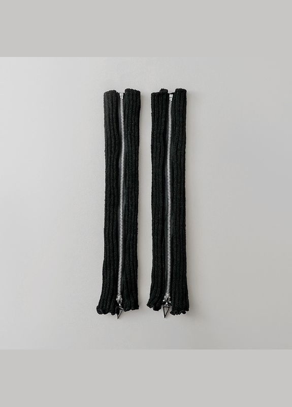 Гетри з блискавкою в рубчик чорні One Size No Brand (308250713)