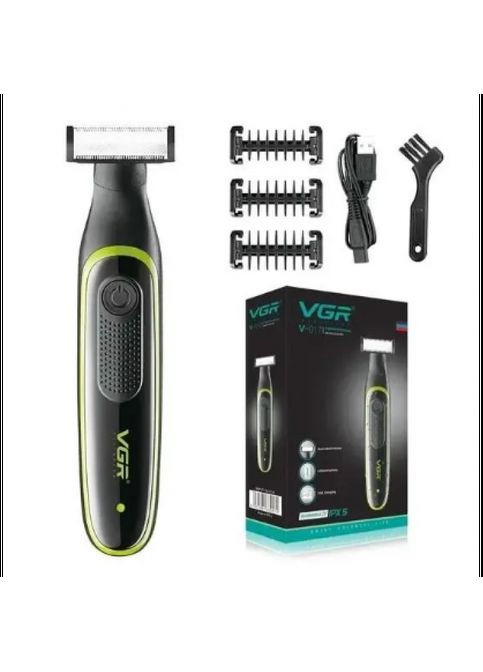 Електрична машинка тример для стриження бороди та вусів з USB +3 насадки, VGR V-017 No Brand (323486267)