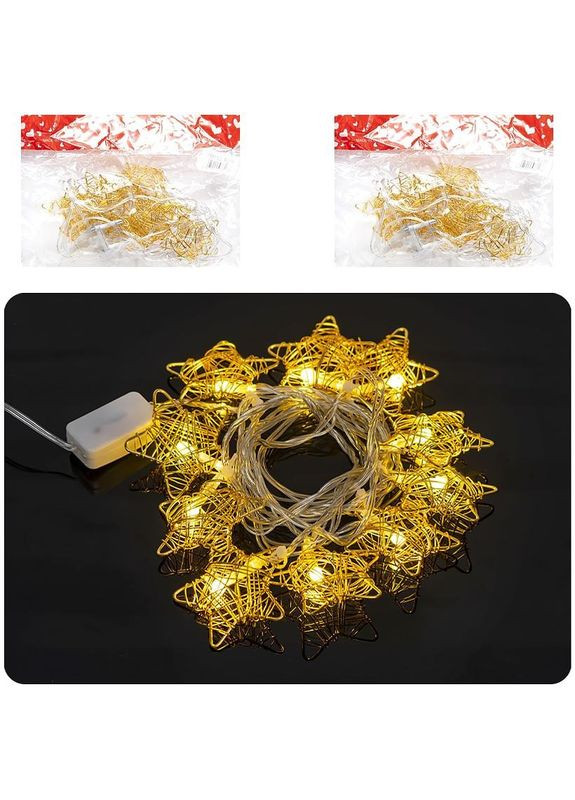 Гірлянда електрична LED "Золота Зірка" RJ 13 колір 10 лампочок 2 метри Bambi (364133073)