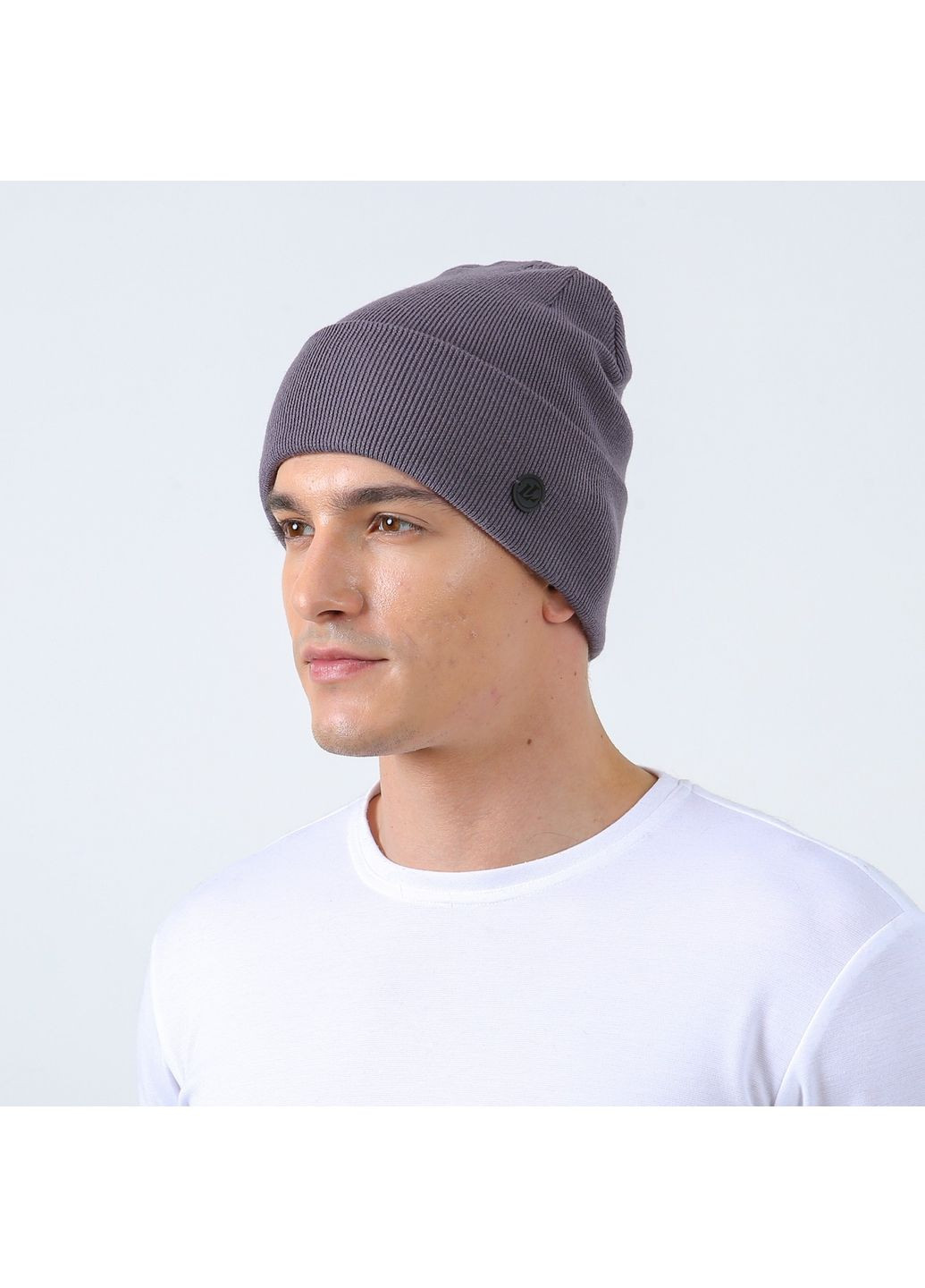 Шапка бини мужская вискоза серая RUTH 592-759 LuckyLOOK 592-759М (351902692)