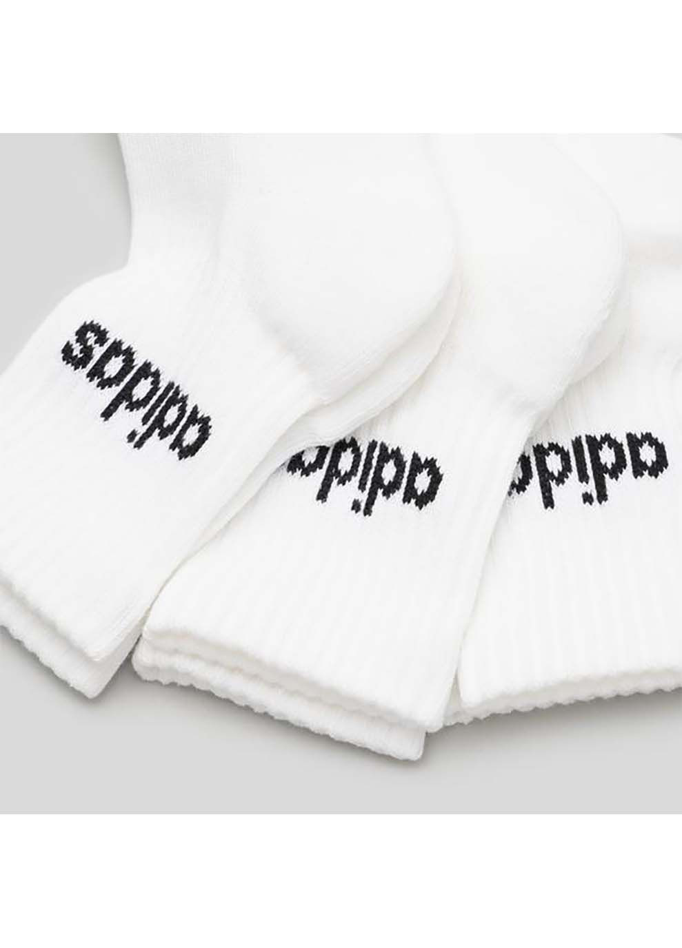 Белые носки c lin crew 3p белый adidas однотонные (367591535)