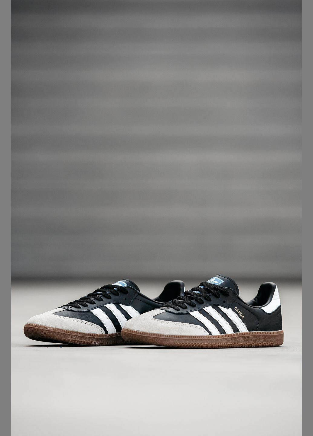 Чорні Осінні кросівки чоловічі і жіночі adidas samba vegan black grey | адідас самба веган чорні білі No Brand