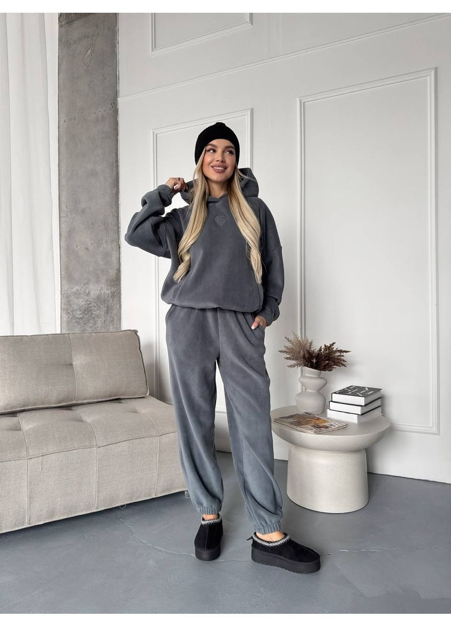 Женский спортивный костюм из двустороннего флиса: худые с фиксаторами и брюки. MonCher (370641040)