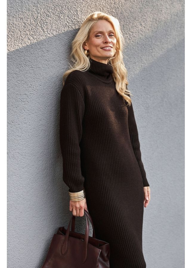 Коричнева сукня 2897 перлина Triko Bakh