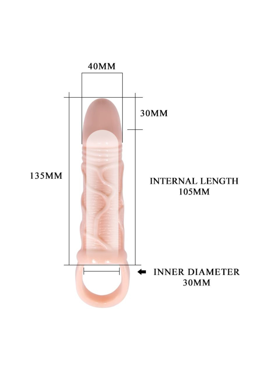 Подовжувальна насадка з підхопленням мошонки тілесна "Men ExTension" LyBaile (307073307)
