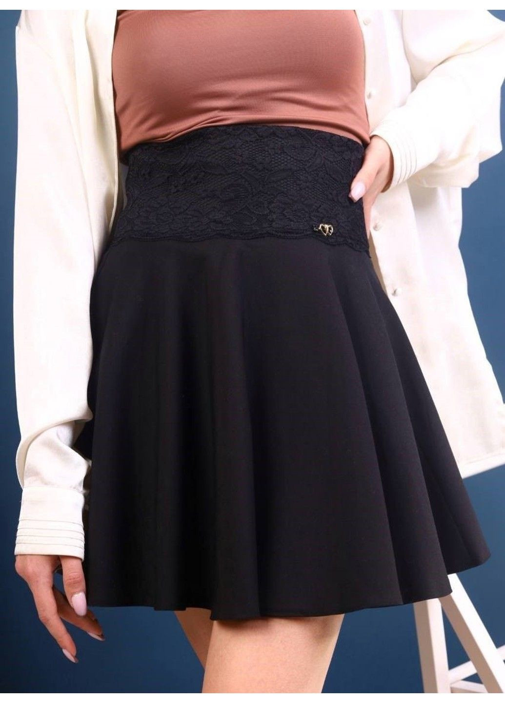Спідниця жіноча мереживо чорна BSZZ (305847677)