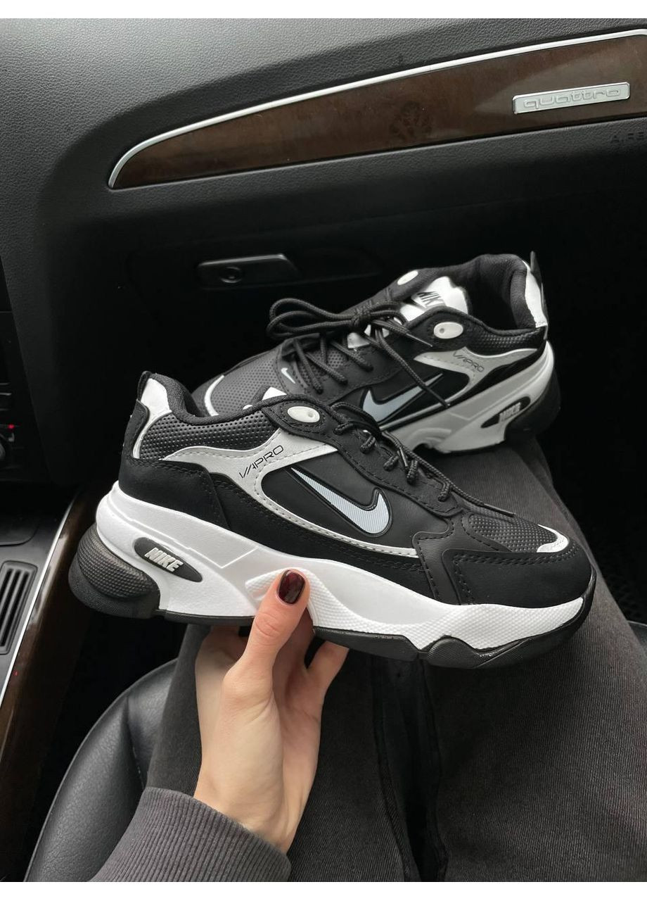 КРОССОВКИ ЖЕНСКИЕ NIKE PRO BLACK WHITE НАЙК No Brand чёрные демисезоны (367173449)