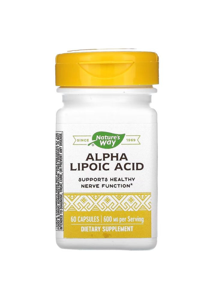 Альфа-ліпоєва кислота Alpha Lipoic Acid 600 mg, 60 капсул Nature's Way (324419862)