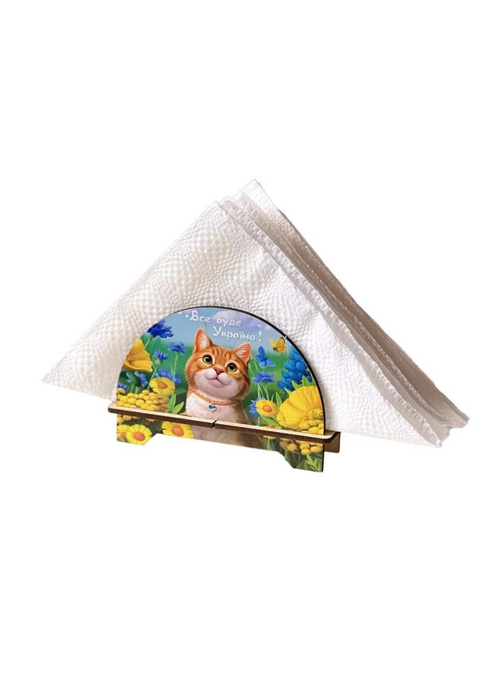 Деревянная салфетка "Рыжий котик" Ubumblebees (ПСФ153) PSF153 декоративная No Brand (330604574)