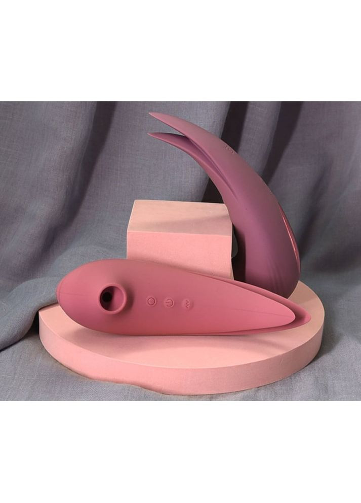 Двухсторонний вакуумный стимулятор для клитора с вибрацией Sweet Em, розовый No Brand (303885341)