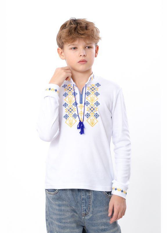 Жовта вишиванка для хлопчика з довгим рукавом (p-16433) Носи своє візерунок українська символіка (321794104)