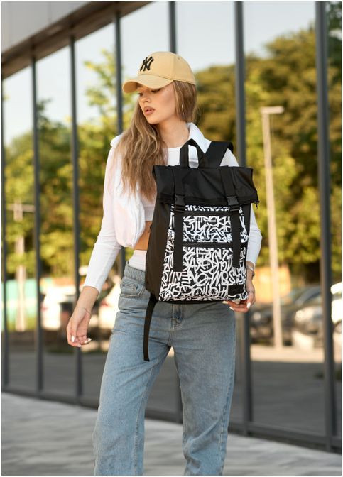 Жіночий рюкзак RollTop One з принтом "Graphity" Sambag (302519233)