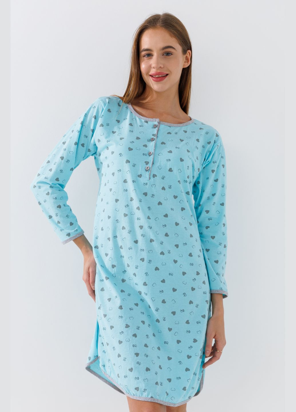 Ночная женская рубашка 3274 Голубой Sevgi (316018632)