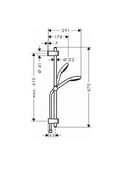 Душевой гарнитур MYSELECT, хром, круглая Hansgrohe (401618502)