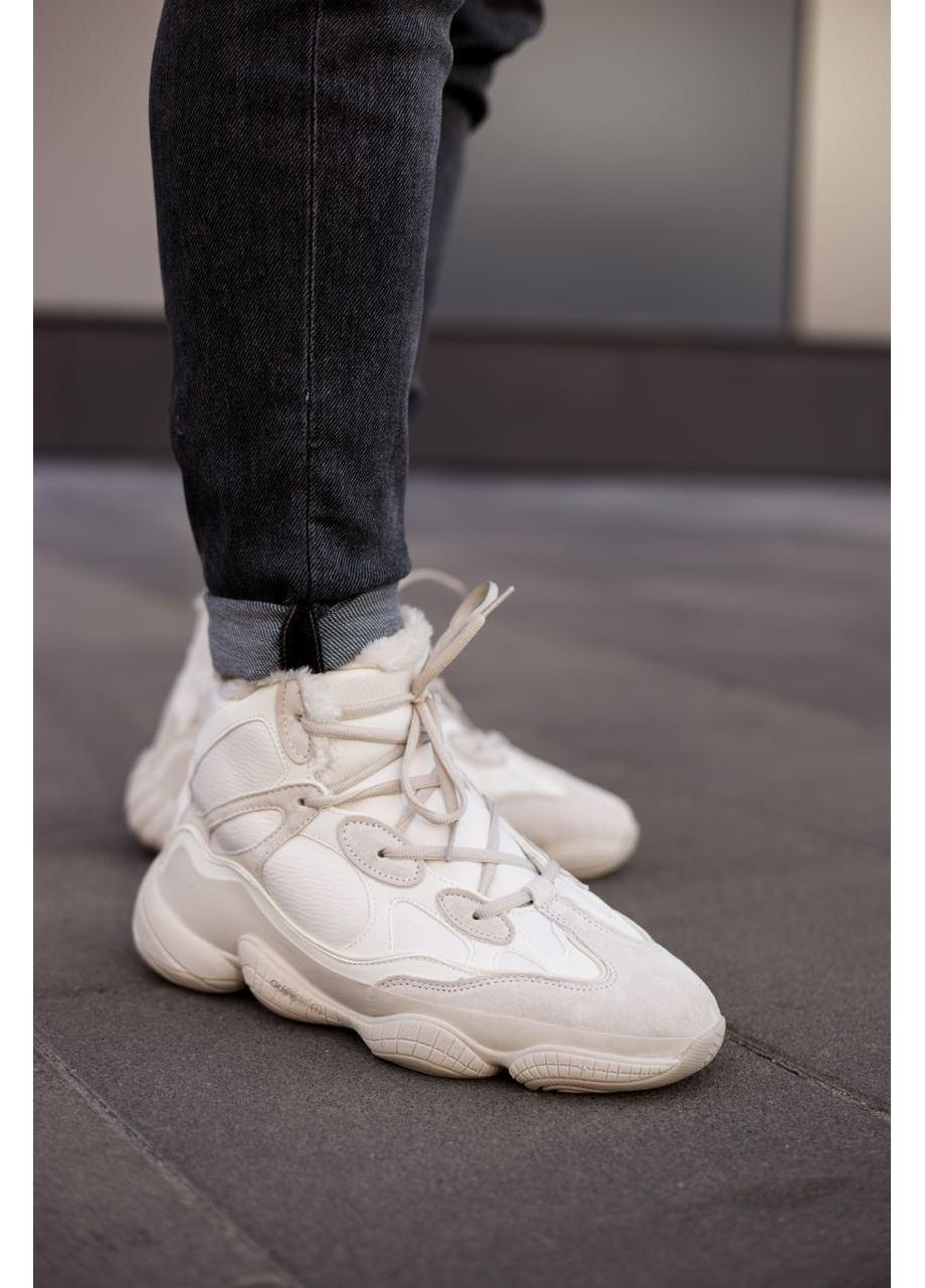 КРОССОВКИ ЖЕНСКИЕ ADIDAS YEEZY BOOST 500 MID BLUSH АДИДАС ИЗИ БУСТ No Brand бежевые зима (368867488)