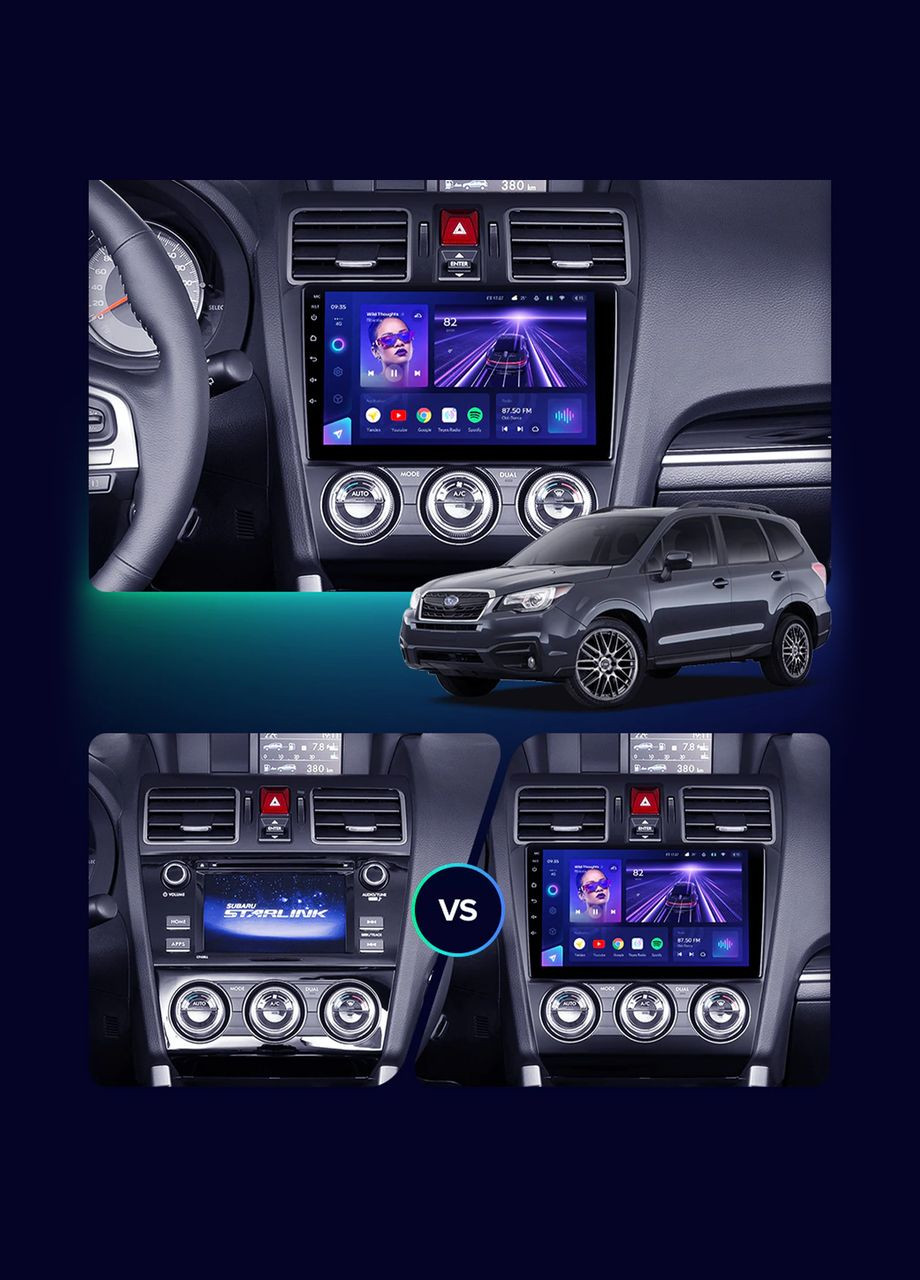 Штатна магнітола для Subaru Forester (2015-2018 р.) 9" 1/16GB Wi-Fi Optima GPS-модуль Android Субар 8шт Lesko (336197730)