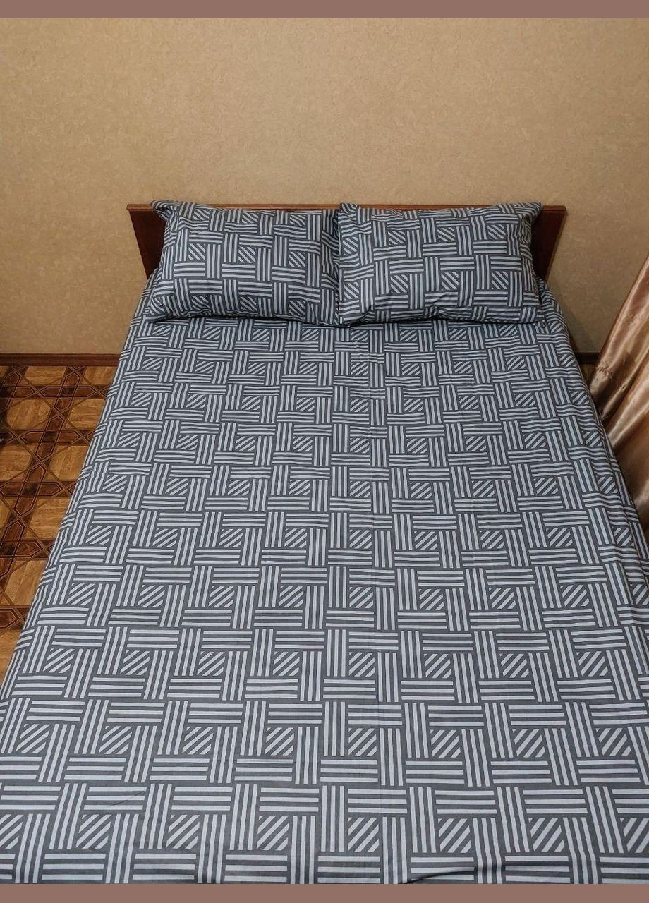 Простирадло на резинці Бязь Gold 200х160х20 см + наволочки 70х70 см 2 шт Коричневий (П4К-les-rezinka-002-03 70х70) No Brand (315734316)