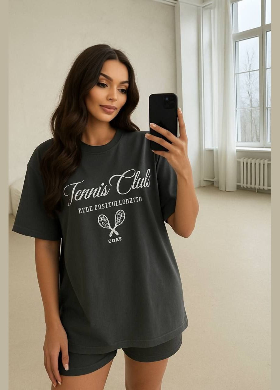 Черная стильная футболка трикотажный кулир No Brand