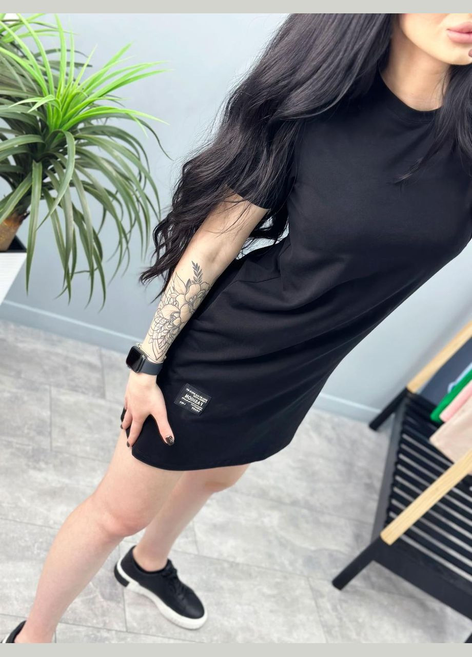 Черное летнее платье мини Fashion Girl