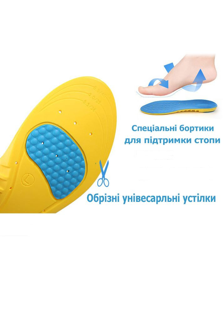 Спортивные стельки ортопедические с гелиевыми вставками для спортивной обуви с амортизацией 38-41р No Brand (314872860)