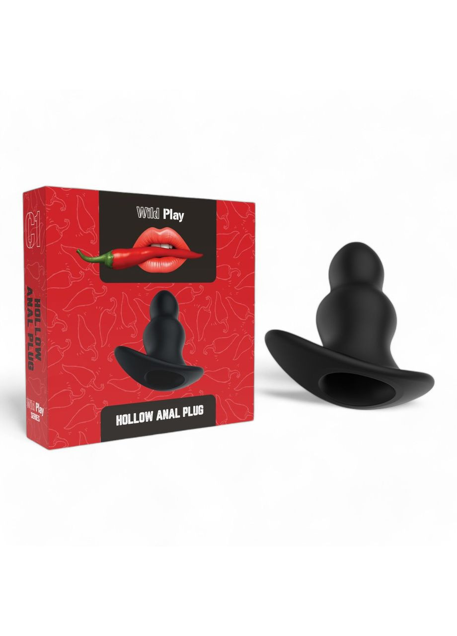 Анальна пробка ТУНЕЛЬ силіконова з отвором іграшка для ануса Anal Plug Tunnel Erospace OEM (317748213)