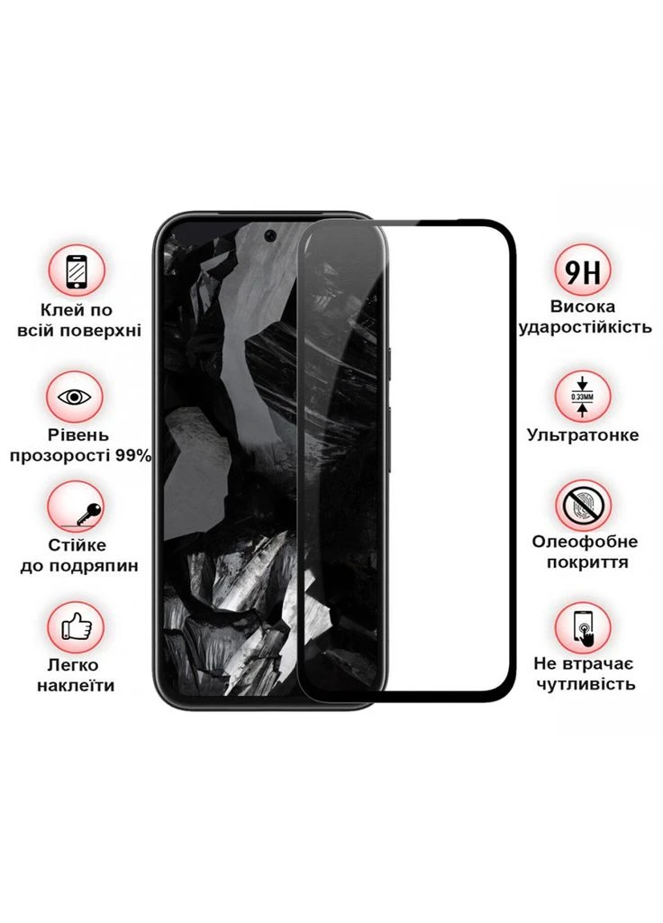 Стекло защитное (m443732) BeCover Google Pixel 8a Black (367070682)