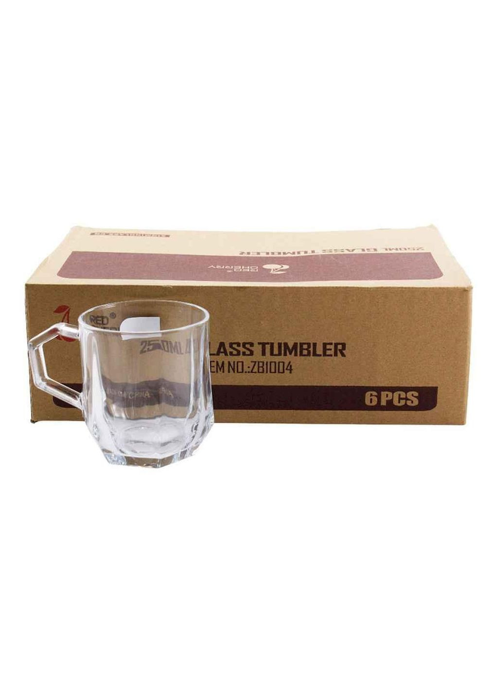 Набор чашек 6шт 250мл ZB1004 стеклянных ТМ Red Cherry (365819955)