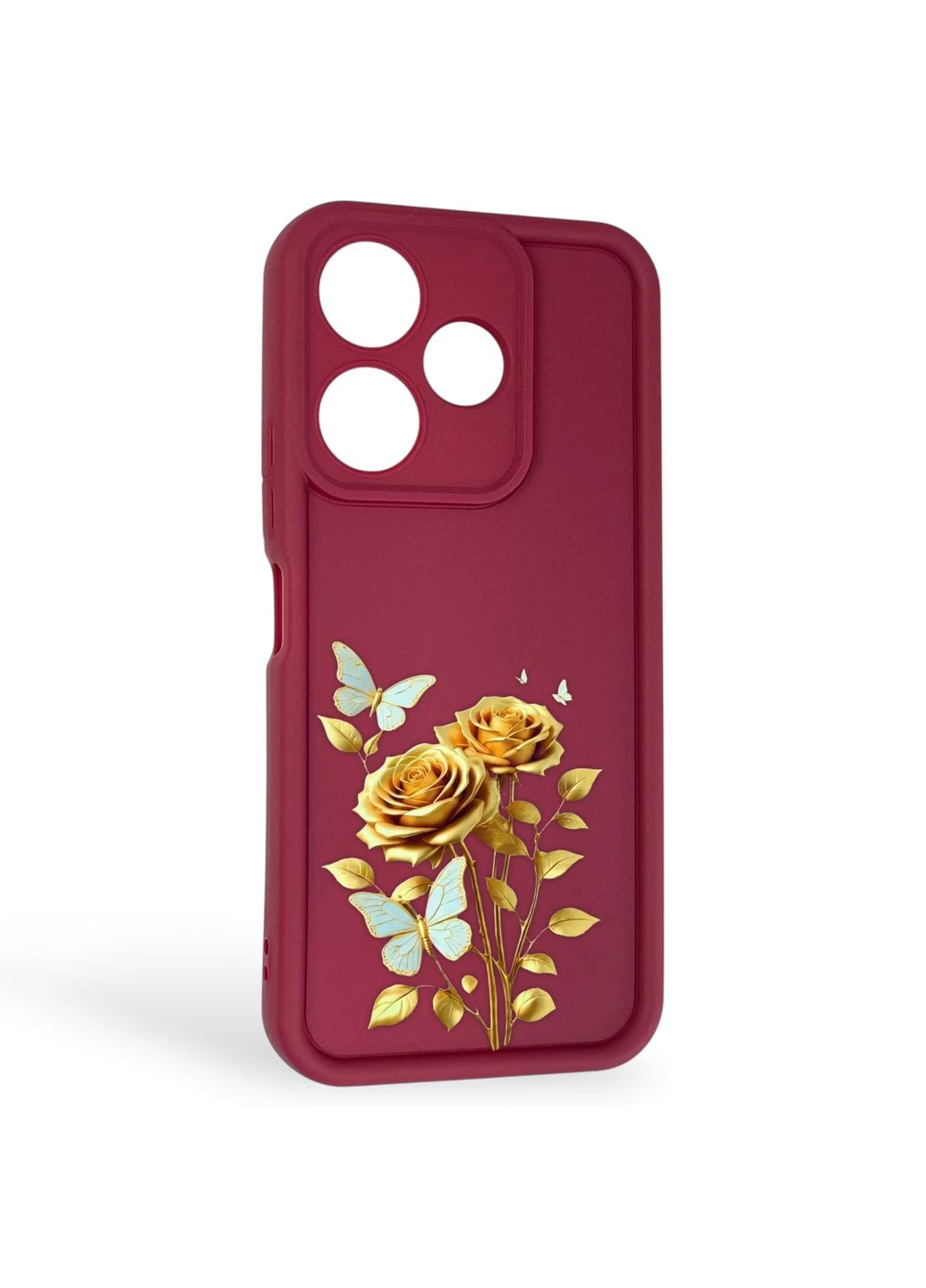 Чохол силіконовий Soft Touch з 3D принтом жіночим для Redmi 13 4G бордовий (Повний захист камери) Xiaomi (379314976)