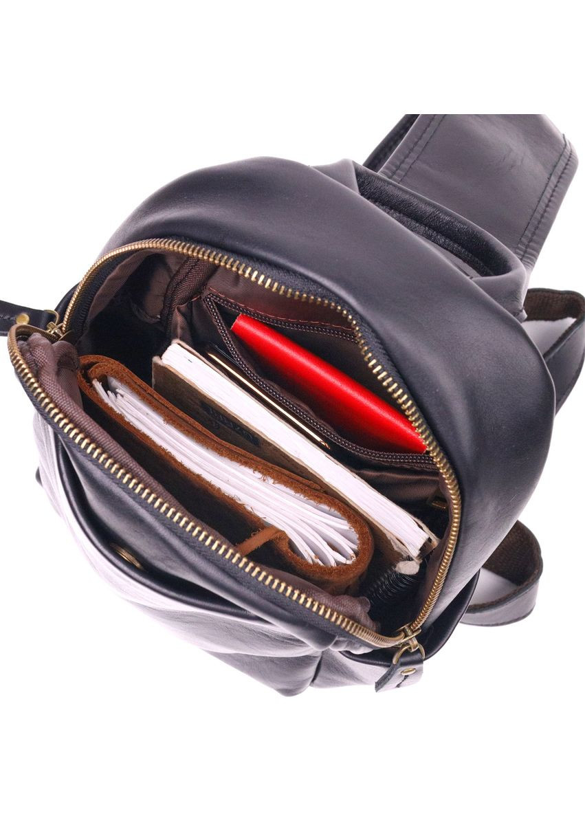 Надзвичайна сумка чоловіча через плече із натуральної гладкої шкіри 21286 Чорна Vintage (298569248)