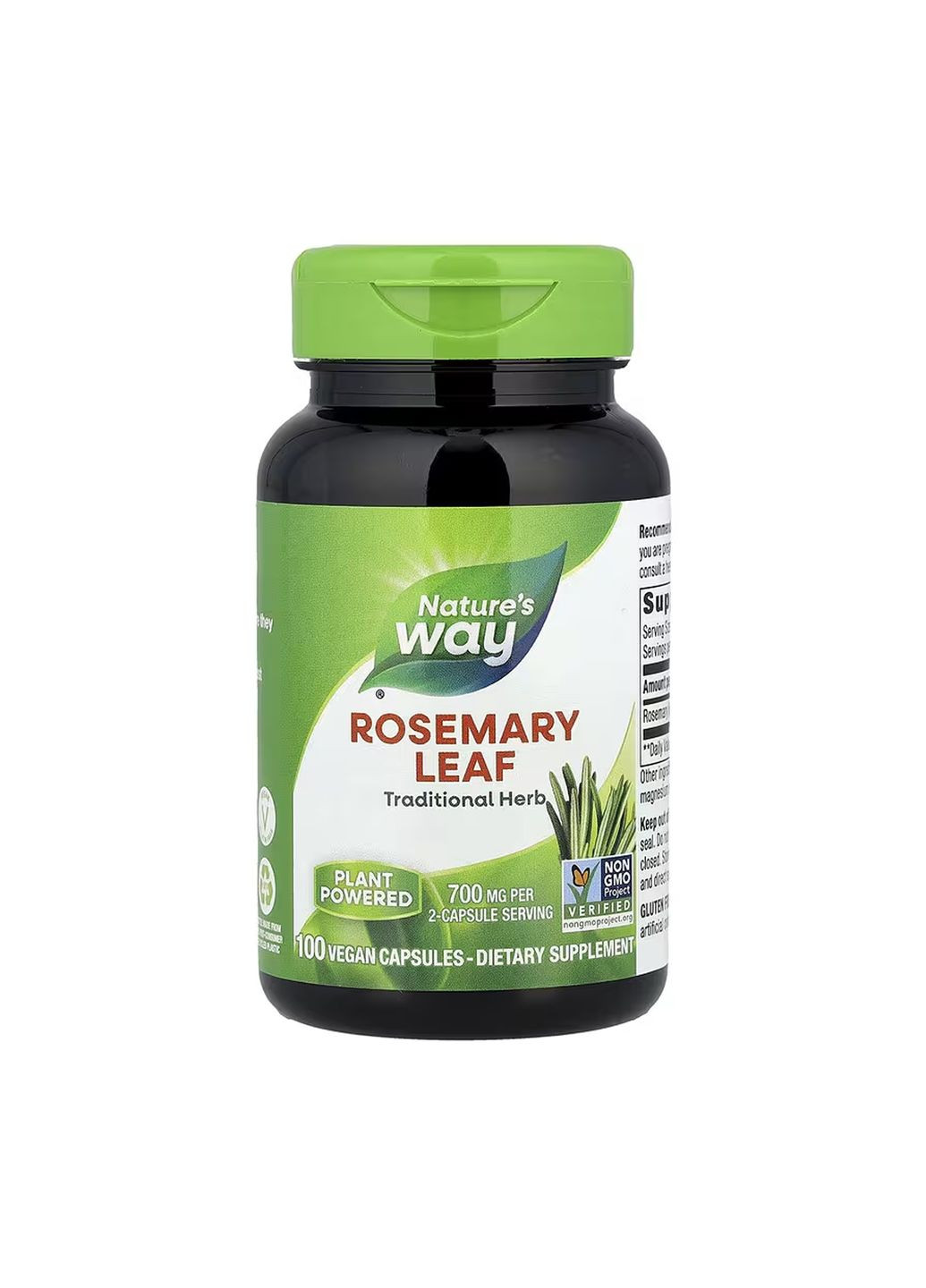 Добавка для мозга и пищеварения взрослым Листья розмарина 100 капсул антиоксиданты Nature's Way (367956665)