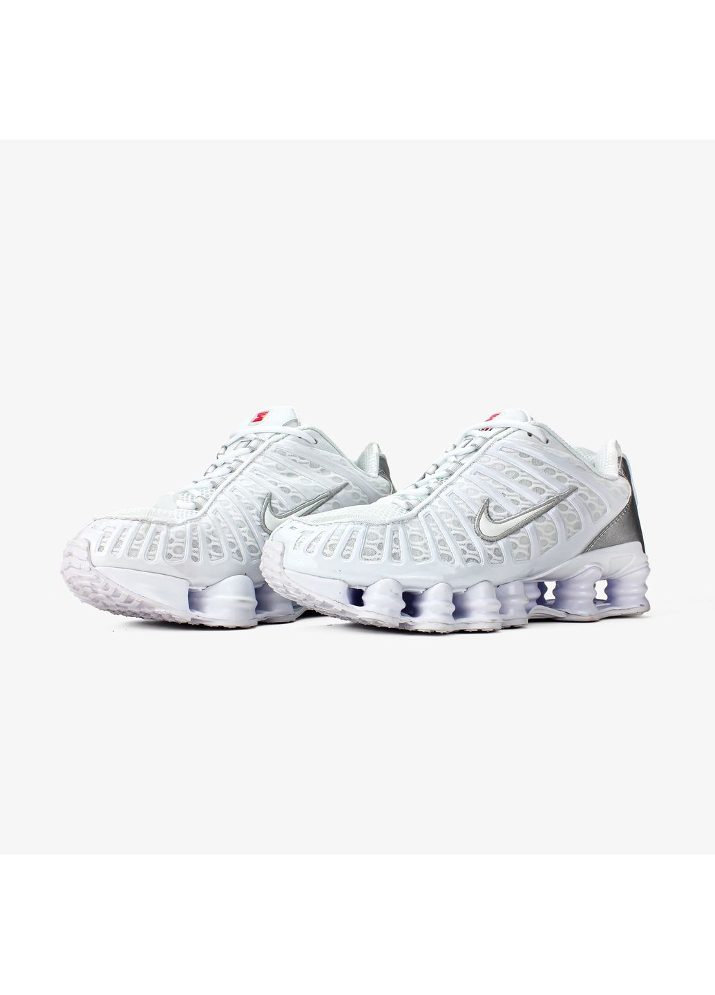 Белые демисезонные кроссовки мужские и женские nike shox tl white | найк шокс тл белые No Brand