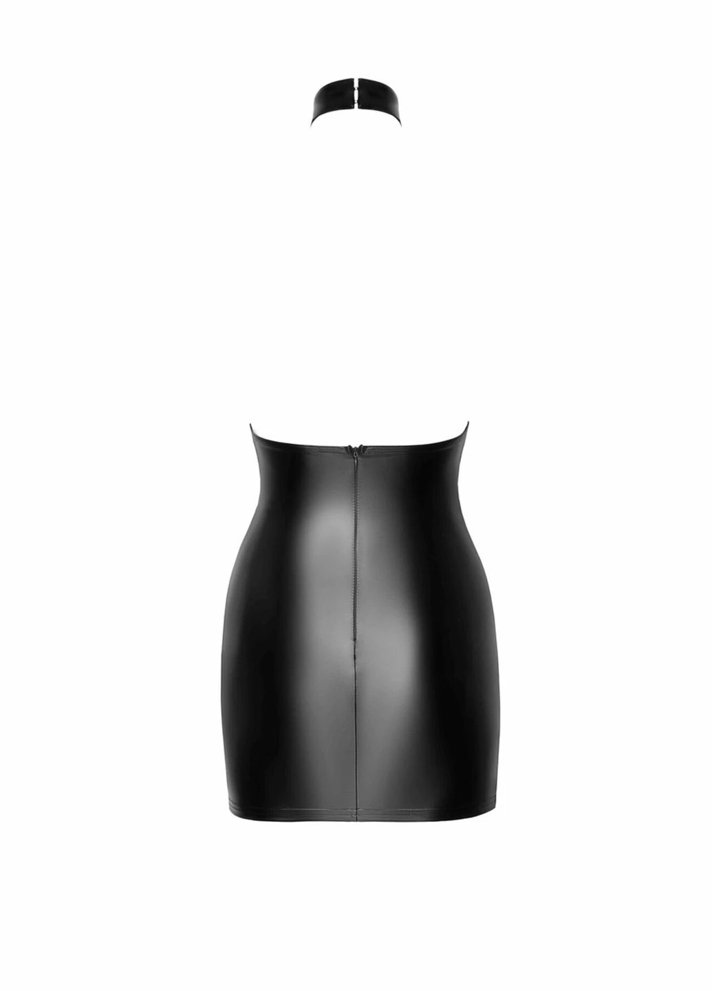 Черное платье f311 eros mini halter dress flocked mesh and wetlook cherrylove Noir Handmade