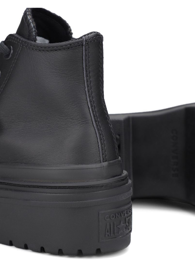 Осенние женские ботинки a10369c черная кожа Converse