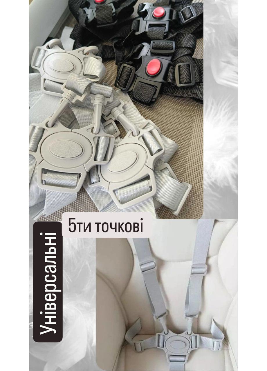 5 / 3 точковий ремень безпеки сірі ремні No Brand (345743011)