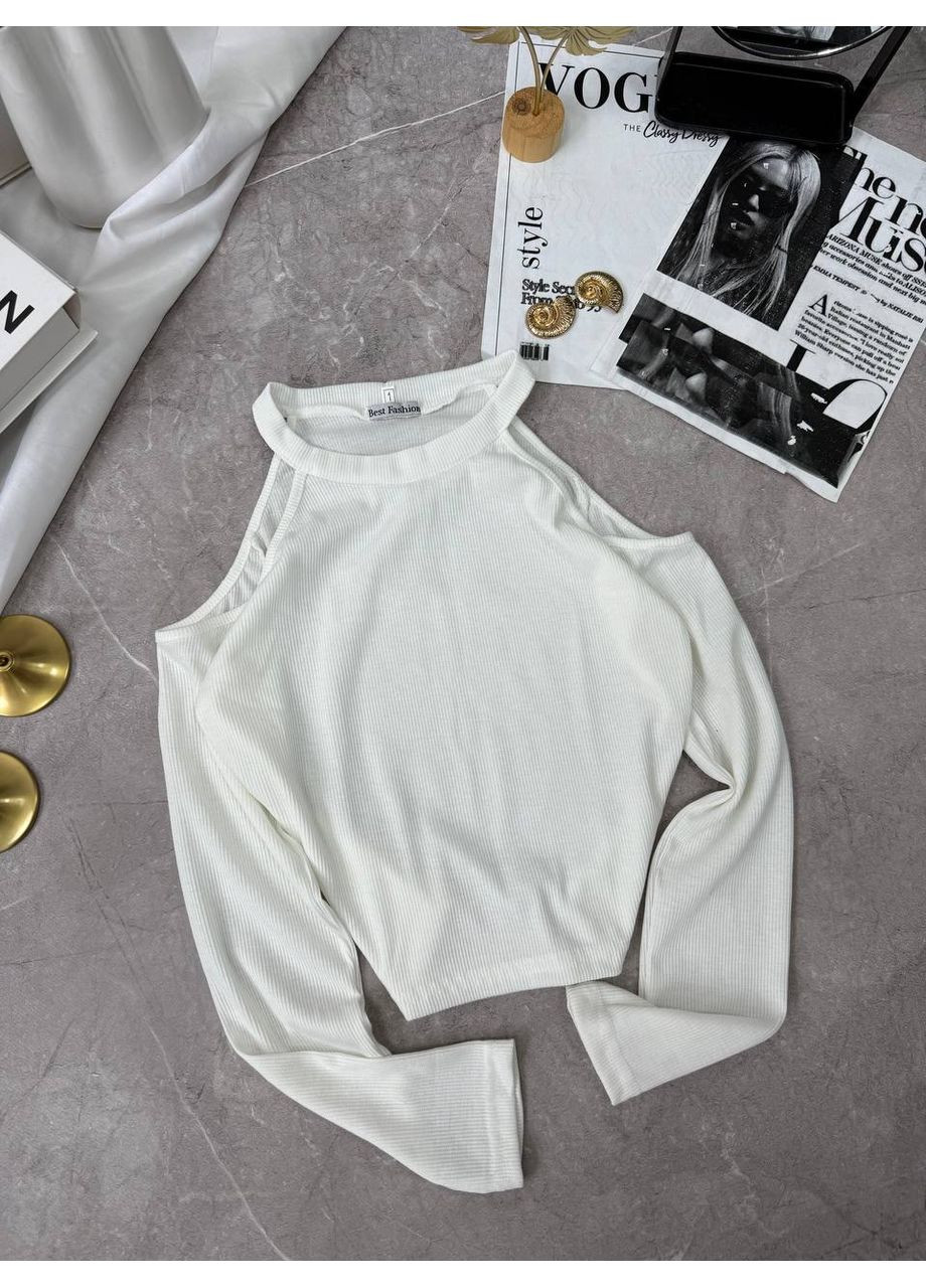 Жіночий білий лонгслів No Brand (356183138)