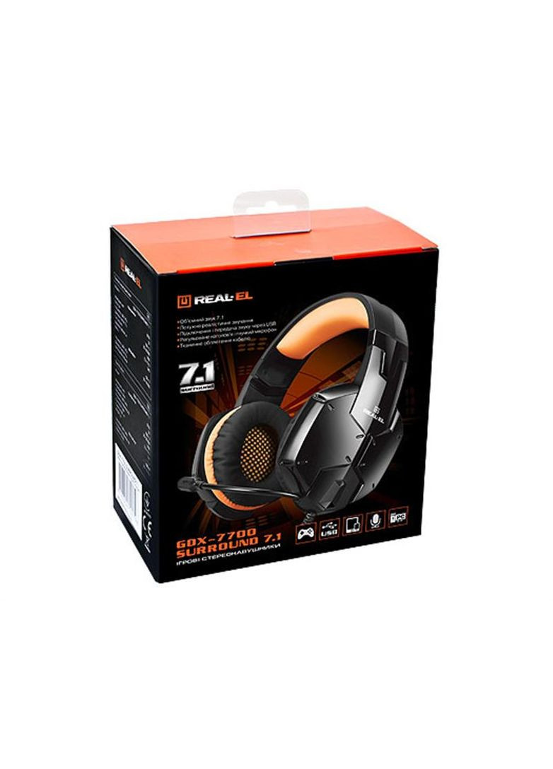 Гарнитура GDX-7700 Black/Orange Real-El (370616205)