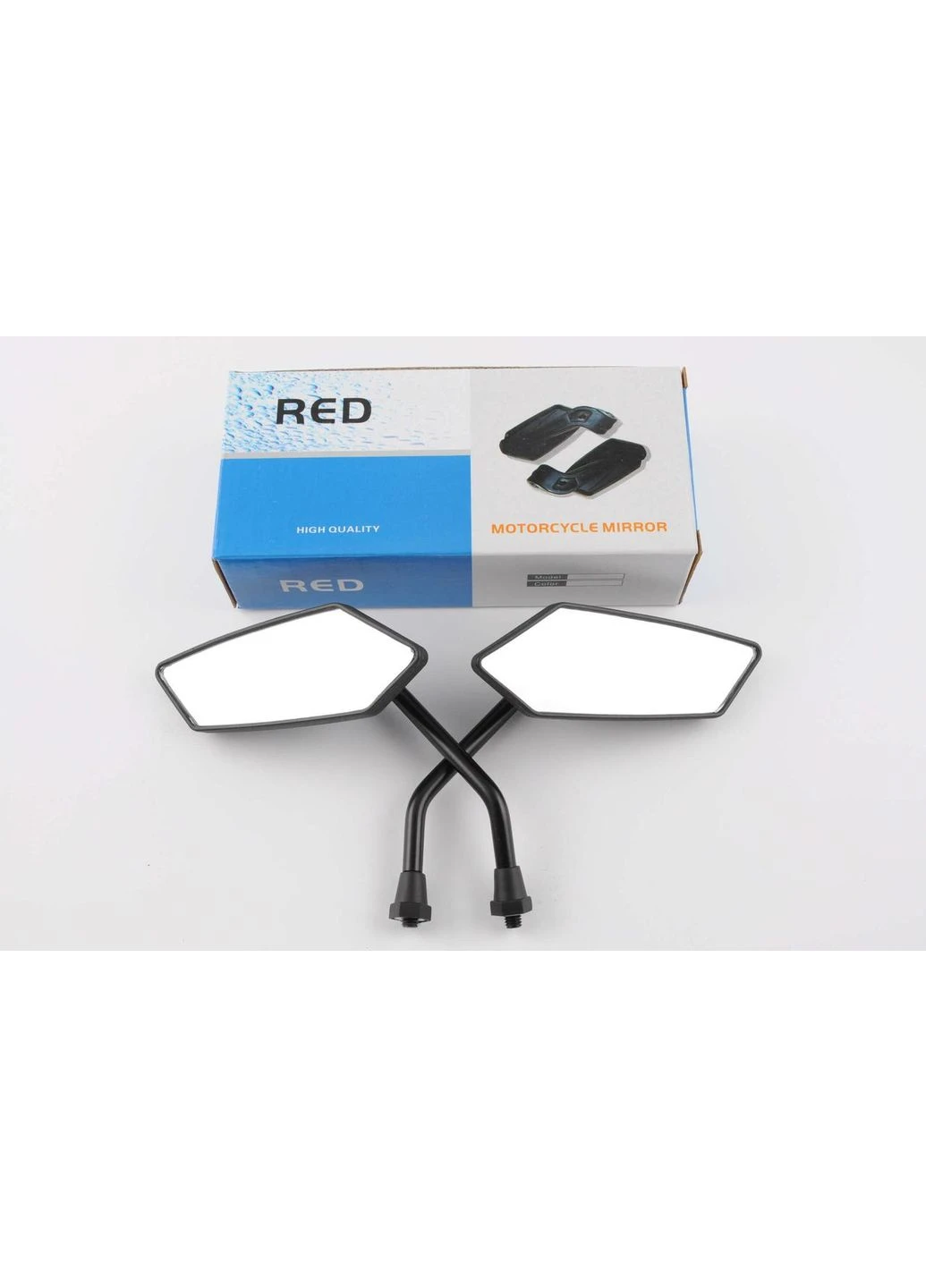Зеркала многоугольные mod:224, 10mm (мини, черные) Red (373028442)
